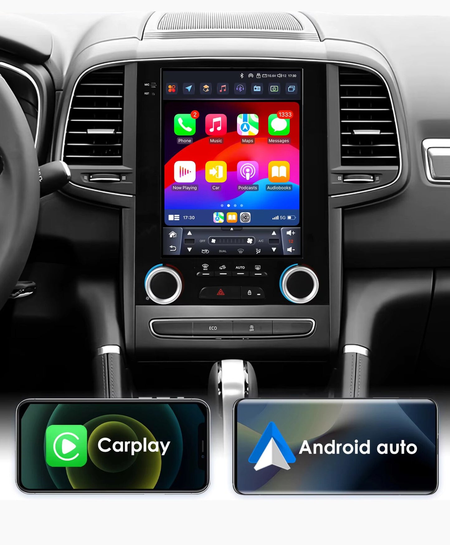 Pantalla Multimedia Pantalla 9.7'' Estilo Tesla Android 13 con Carplay para Renault Koleos/Megane 4/Talisman (2017 - 2019) - Maleonracing