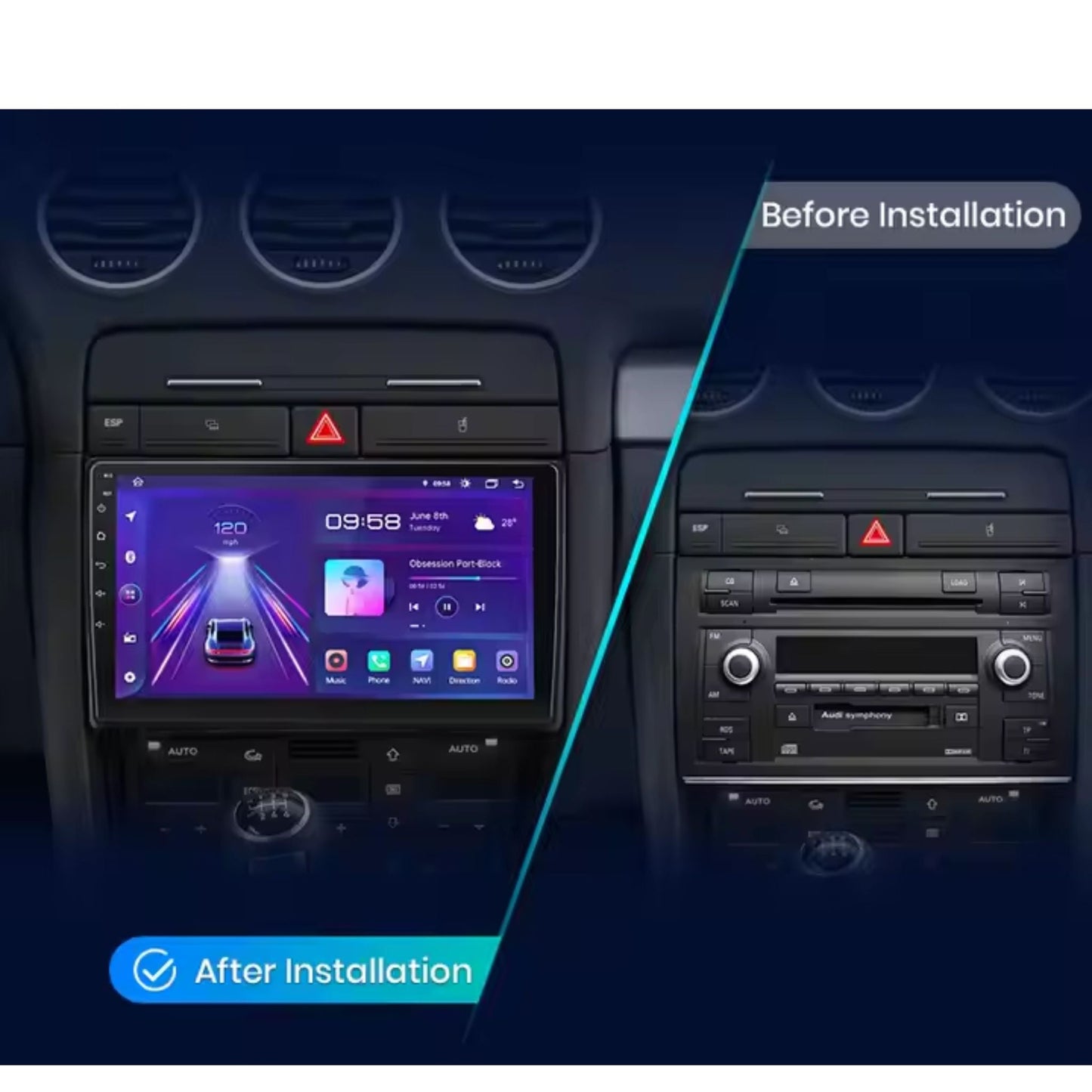 Pantalla Multimedia para Audi A4 (2000–2009) y SEAT Exeo - Maleonracing
