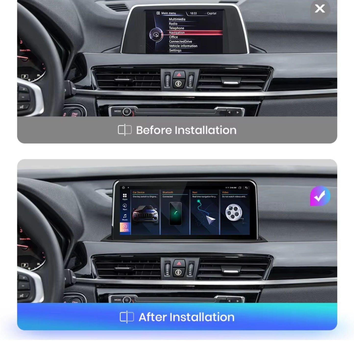 Pantalla Multimedia para BMW X1 F48 / X2 F49 (2017 - 2020) - Maleonracing