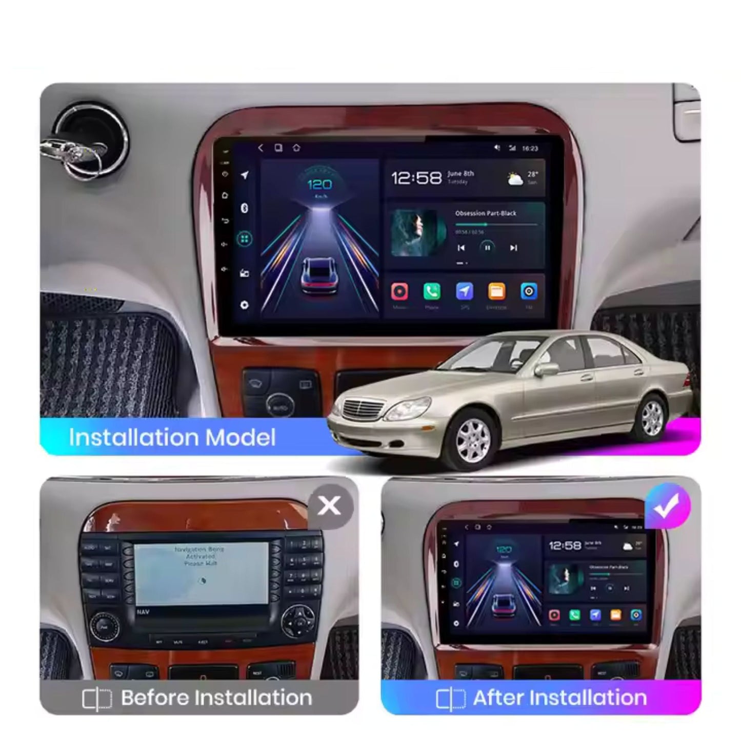 Pantalla Multimedia para Mercedes - Benz Clase S W220 (1998 - 2005) - Maleonracing