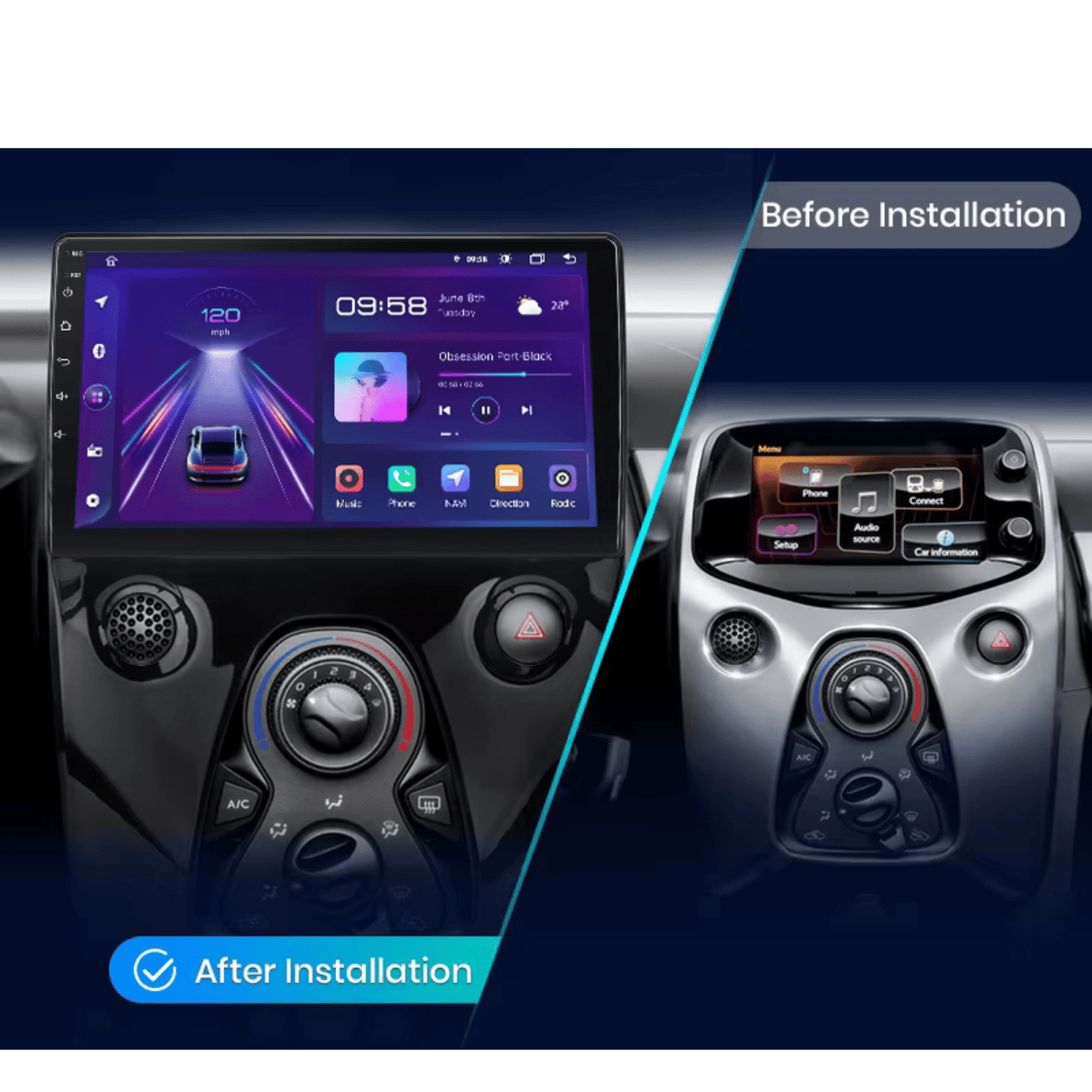 Pantalla Multimedia para Toyota Aygo / Citroën C1 / Peugeot 108 (2015 - 2020) - Maleonracing