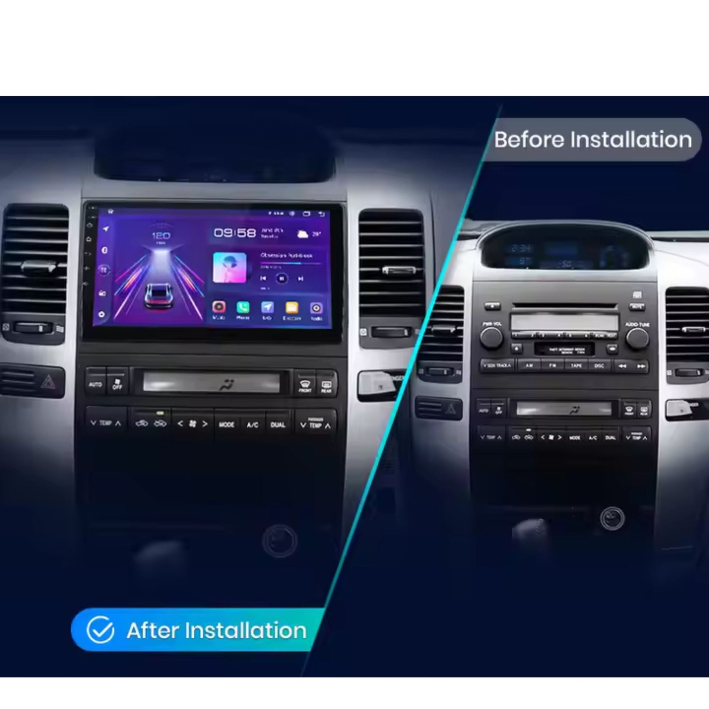 Pantalla Multimedia para Toyota Land Cruiser 120 (2004 - 2009) - Maleonracing