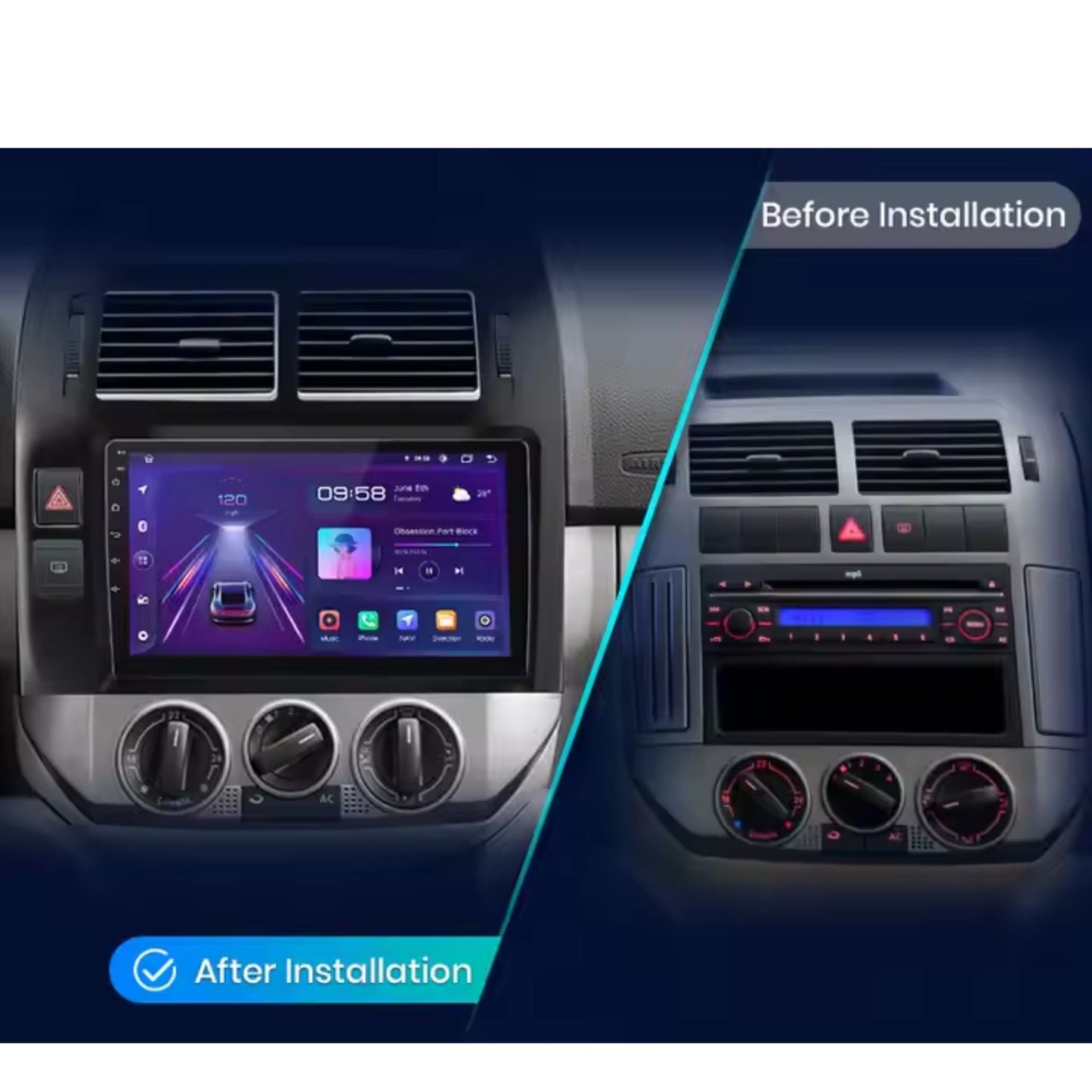 Pantalla Multimedia para Volkswagen Polo (2001–2009) - Maleonracing