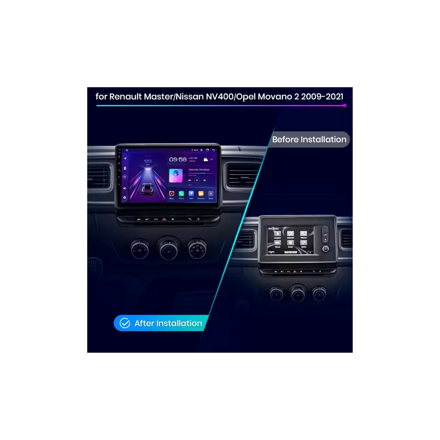 Pantalla Multimedia Renault Master / Opel Movano / Nissan NV400 (2010 - 2021) 10" Pulgadas - Maleonracing