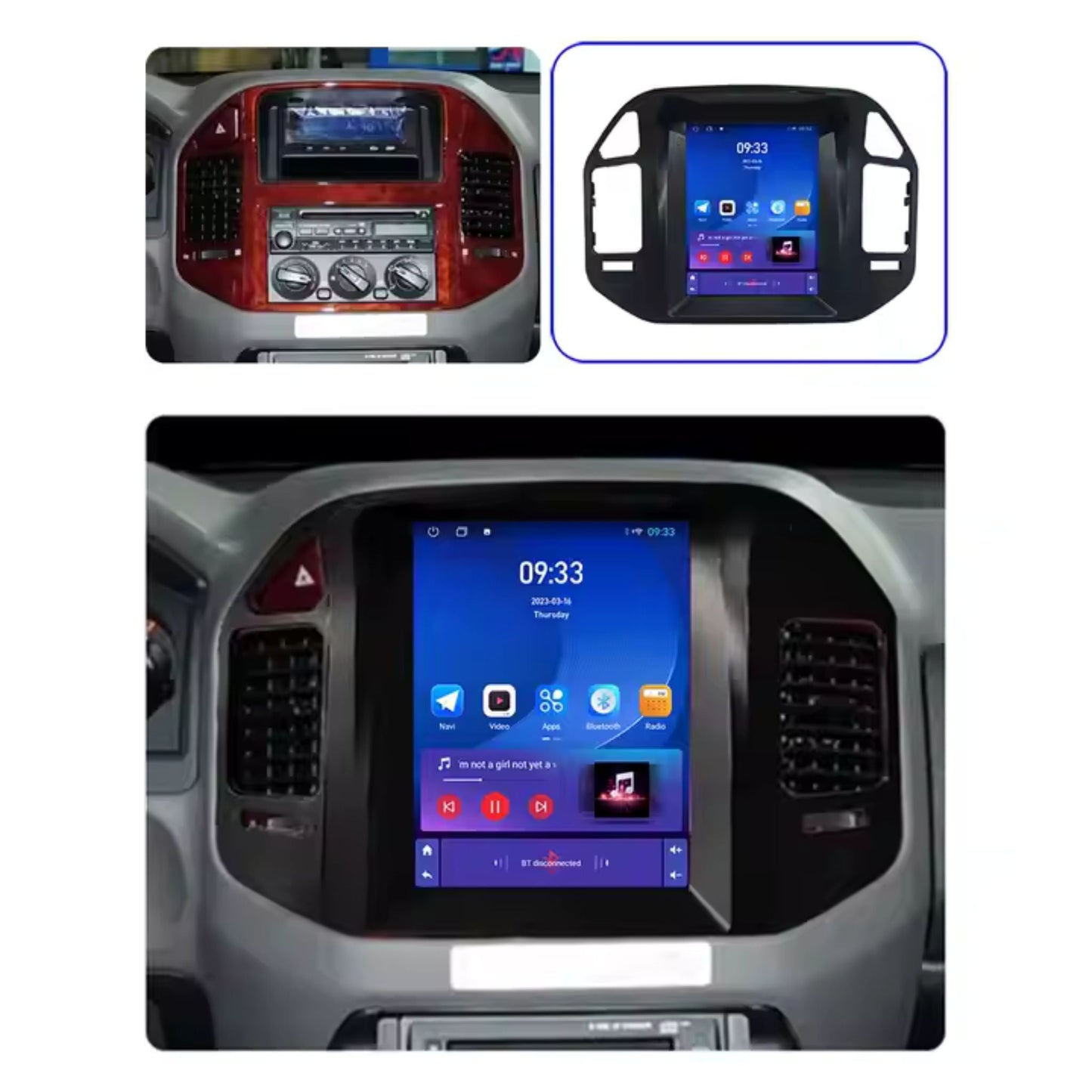 Pantalla Multimedia Tipo Tesla para Mitsubishi Pajero V60 / V68 / V73 (1999–2006) - Maleonracing