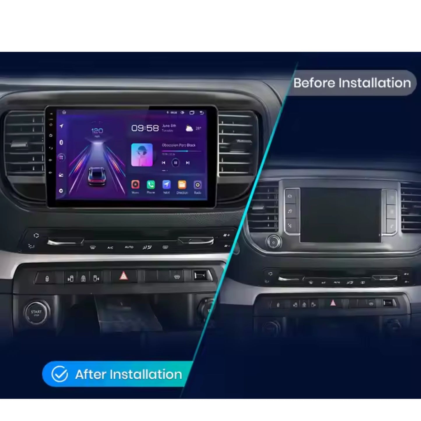 Pantalla Multimedia para Citroën Jumpy 3 / SpaceTourer / Peugeot Expert (2016-2021)