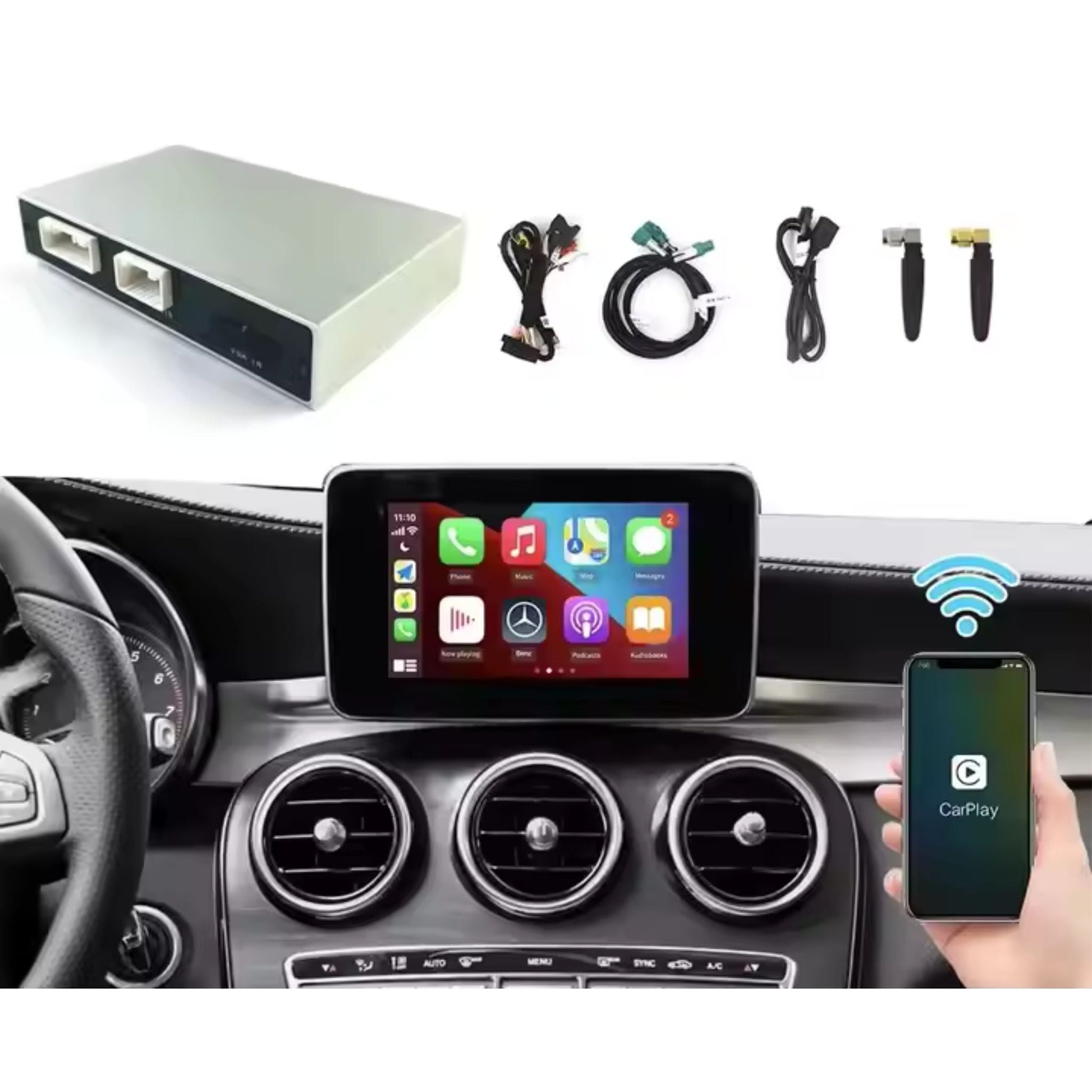 Módulo CarPlay y Android Auto Inalámbrico para Mercedes - Benz | Integración con Sistema Original - Maleonracing