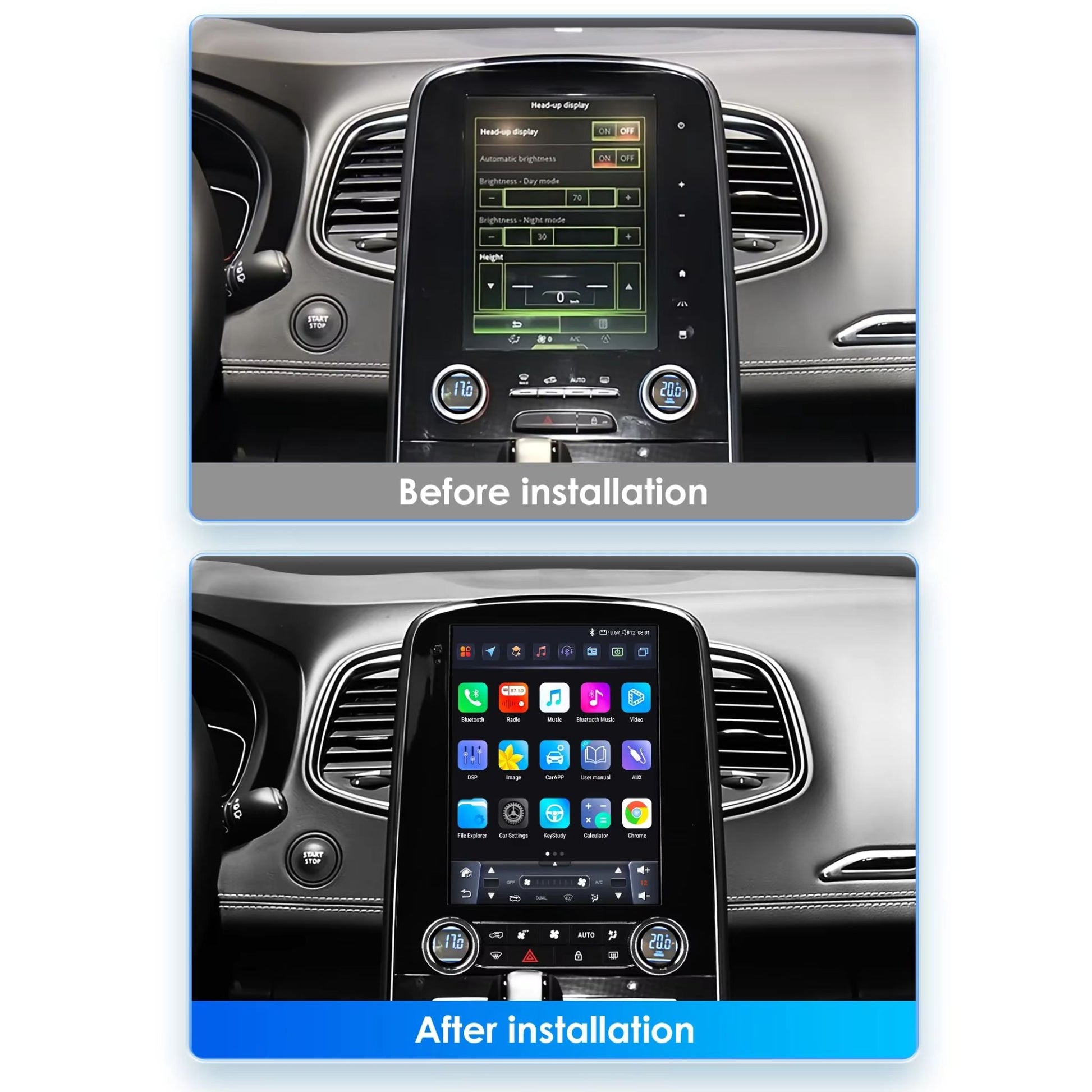 Pantalla Multimedia Estilo Tesla para Renault Scénic (2013–2024) - Maleonracing