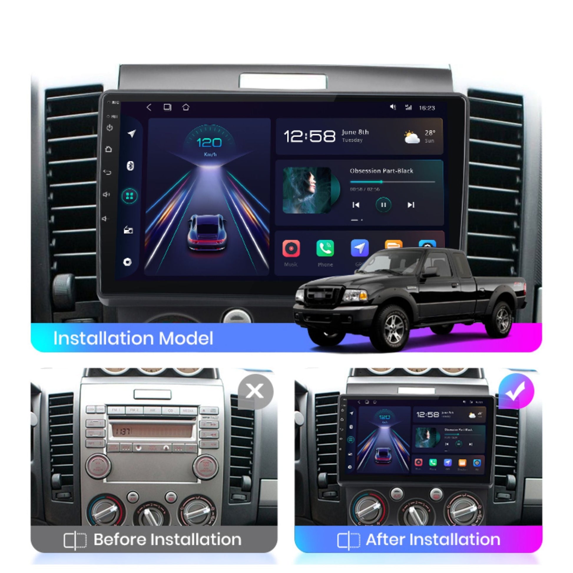 Pantalla Multimedia Ford Everest/Ranger (2006 - 2010) - Maleonracing