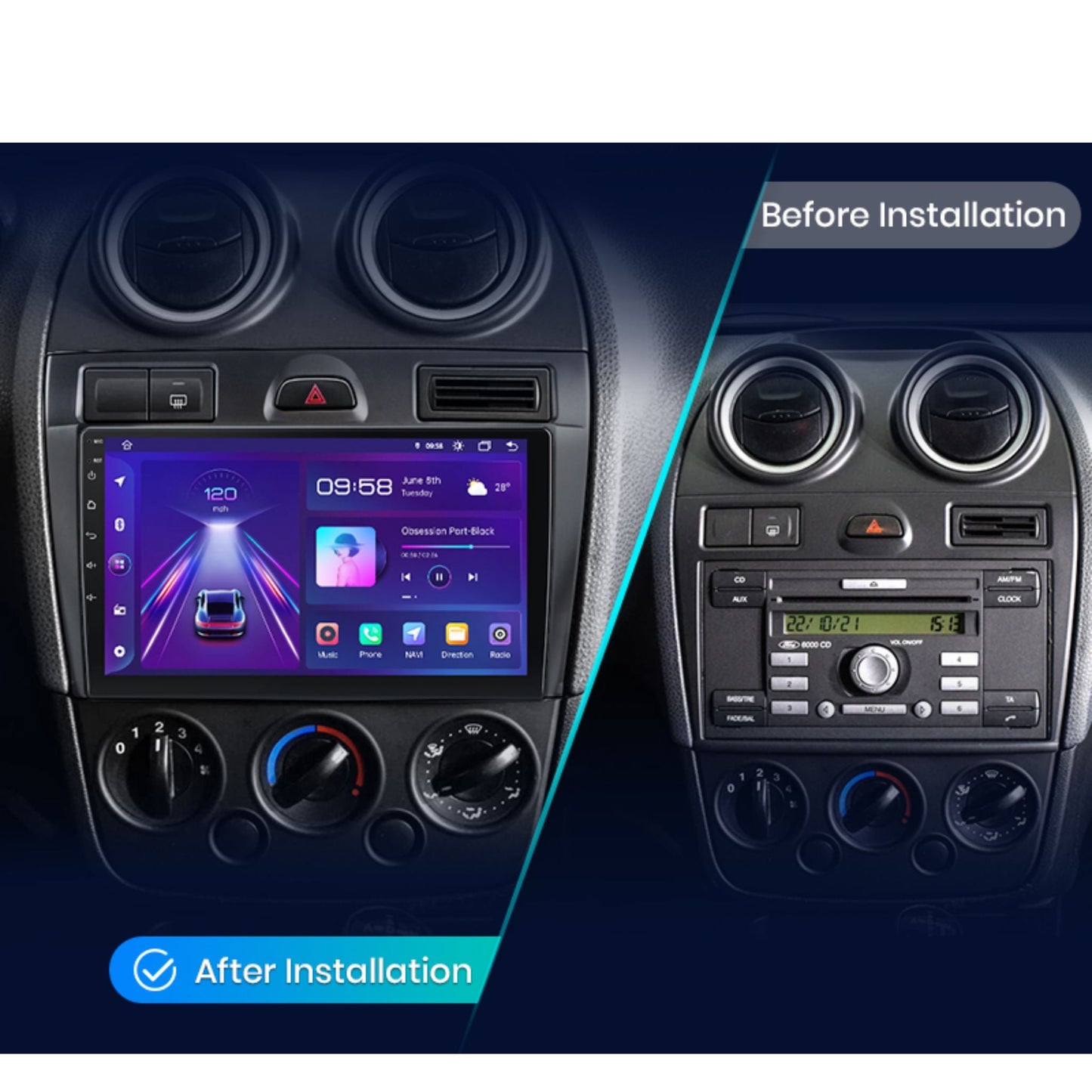 Pantalla Multimedia Ford Fiesta Mk5 / Mk VI (2002 - 2008) - Maleonracing