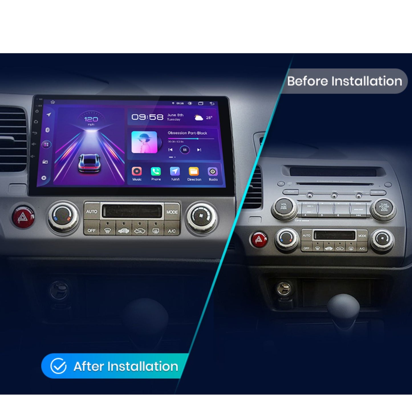 Pantalla Multimedia Honda Civic 8 (2005 - 2012) - Maleonracing