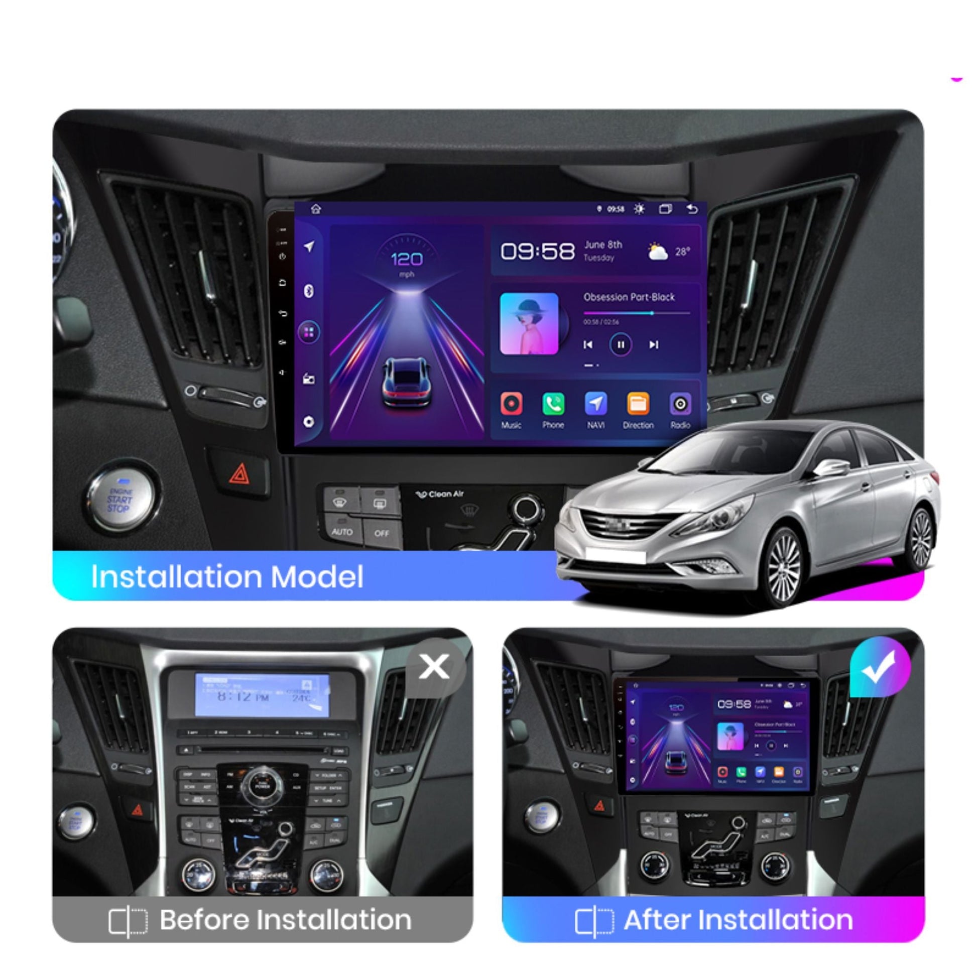 Pantalla Multimedia Hyundai Sonata (2011 - 2015) - Maleonracing