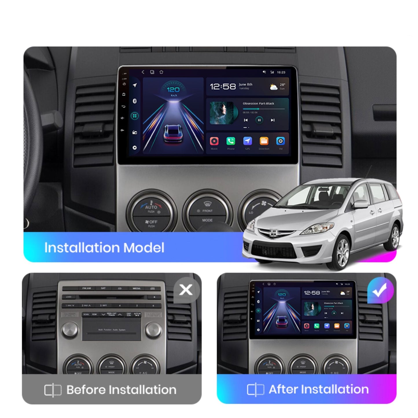 Pantalla Multimedia Mazda 5 (2005 - 2010) - Maleonracing