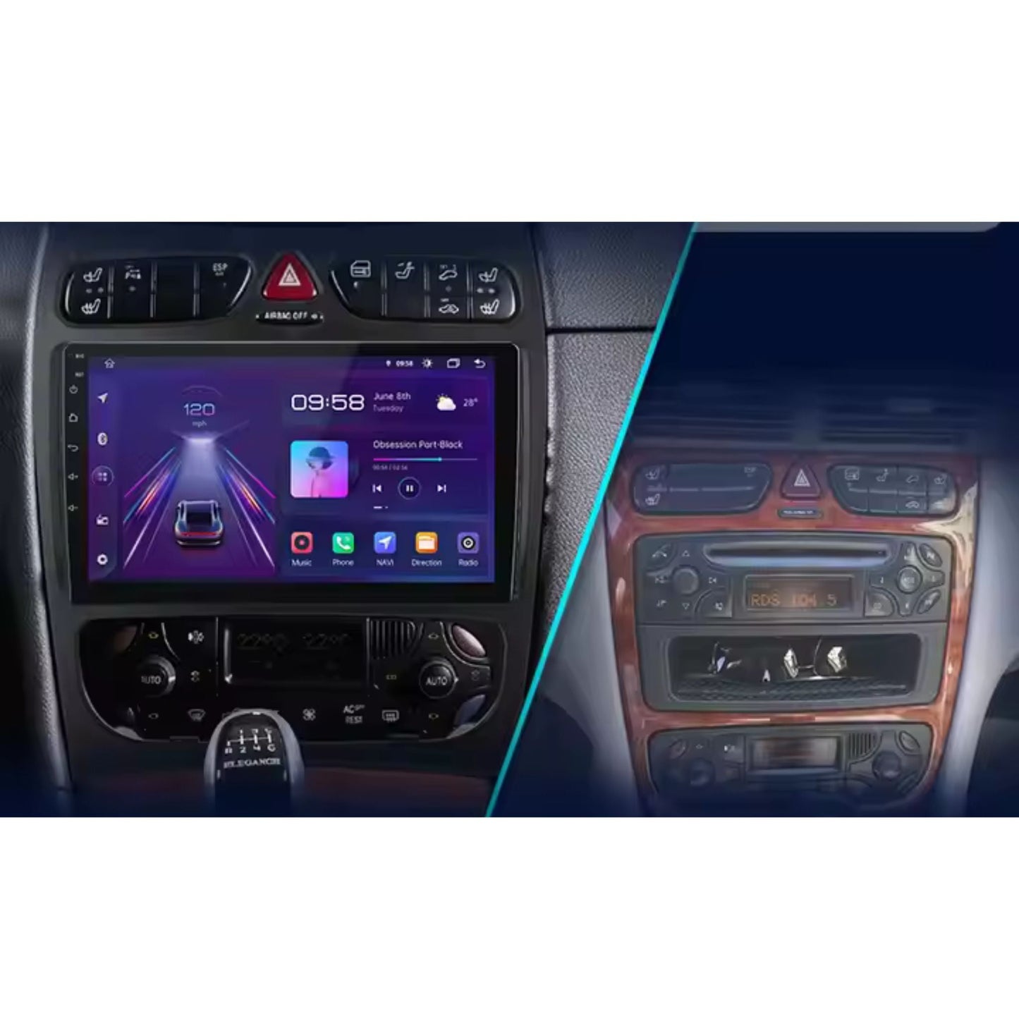 Pantalla Multimedia Mercedes Benz C Class CLK Class S203 W203 W209 A209 2000 - 2005 - Maleonracing