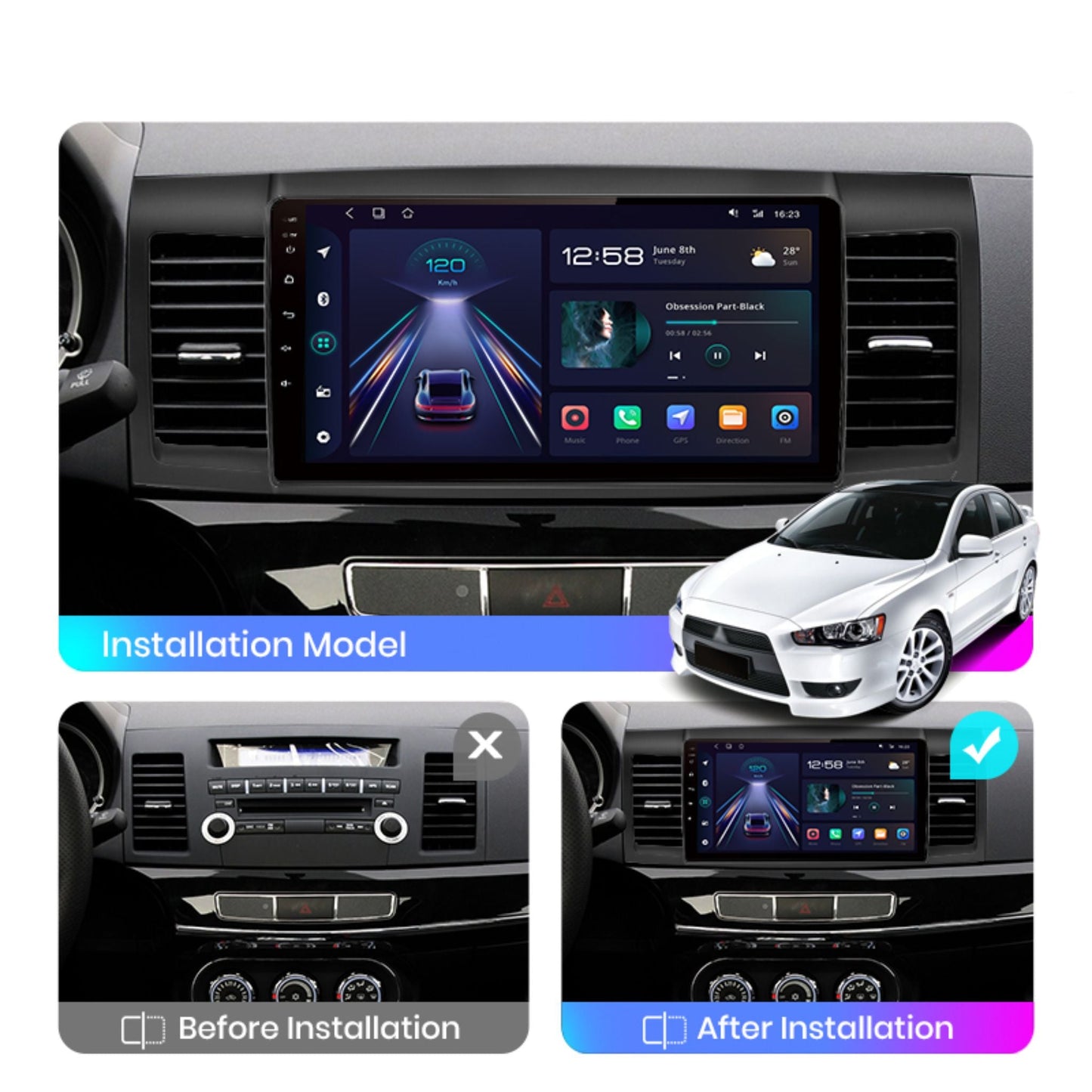 Pantalla Multimedia Mitsubishi Lancer (2007 - 2013) - Maleonracing