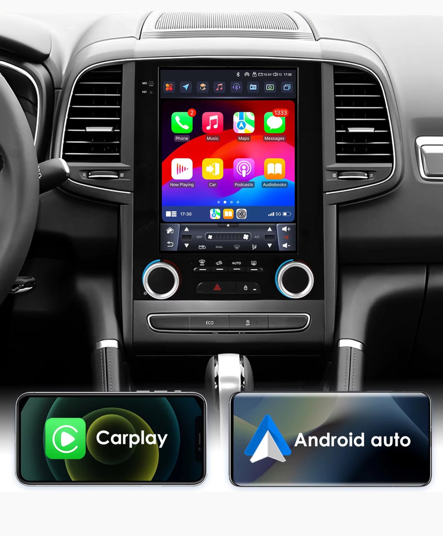 Pantalla Multimedia Pantalla 9.7'' Estilo Tesla Android 13 con Carplay para Renault Koleos/Megane 4/Talisman (2017 - 2019) - Maleonracing