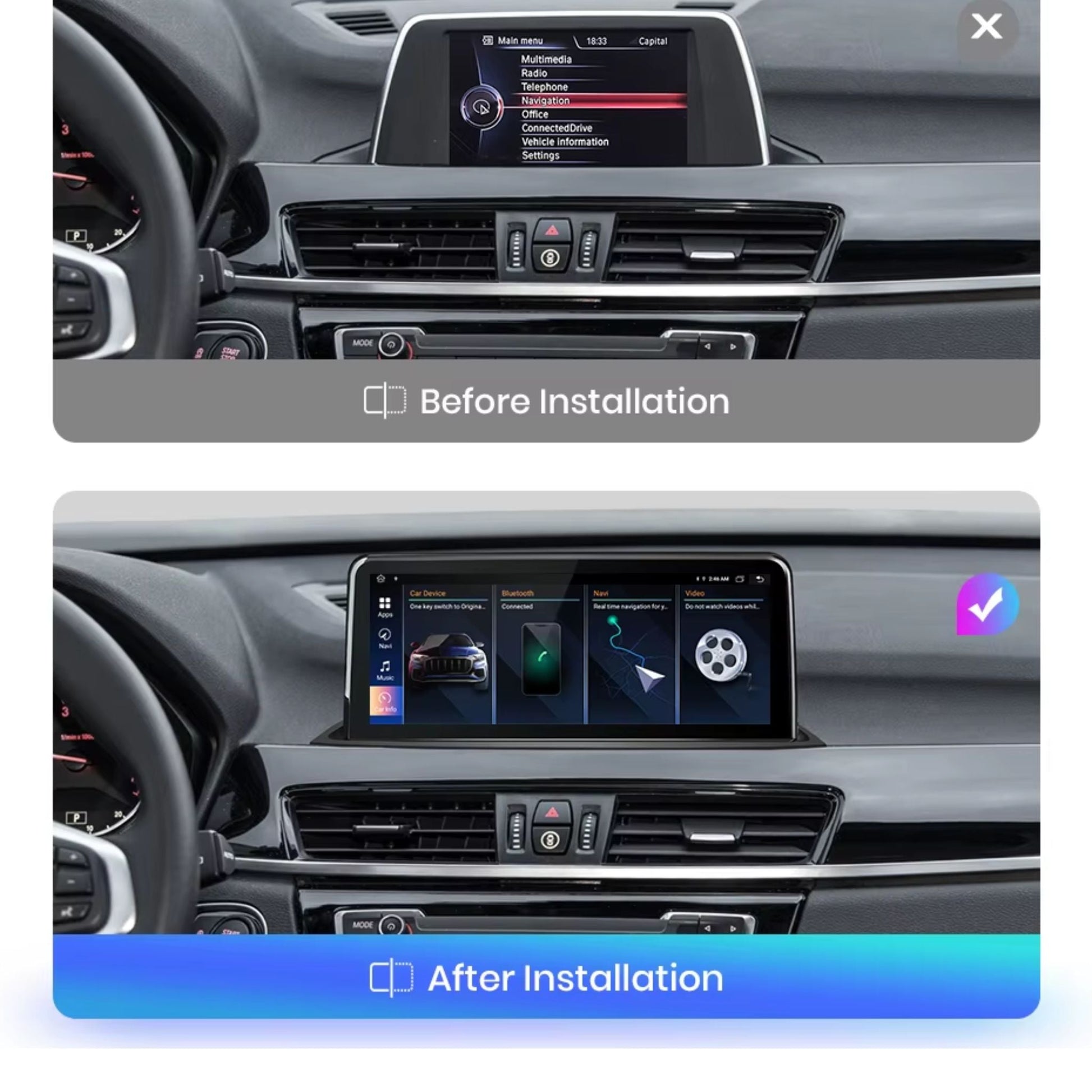 Pantalla Multimedia para BMW X1 F48 / X2 F49 (2017 - 2020) - Maleonracing