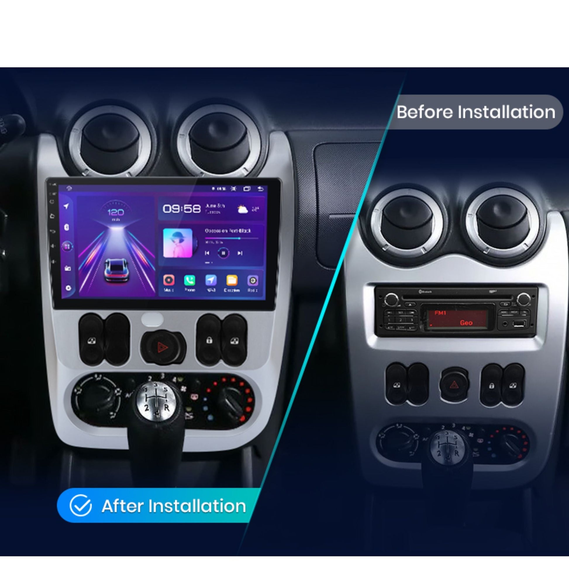 Pantalla Multimedia para Dacia Logan 1 / Sandero (2009 - 2015) - Maleonracing