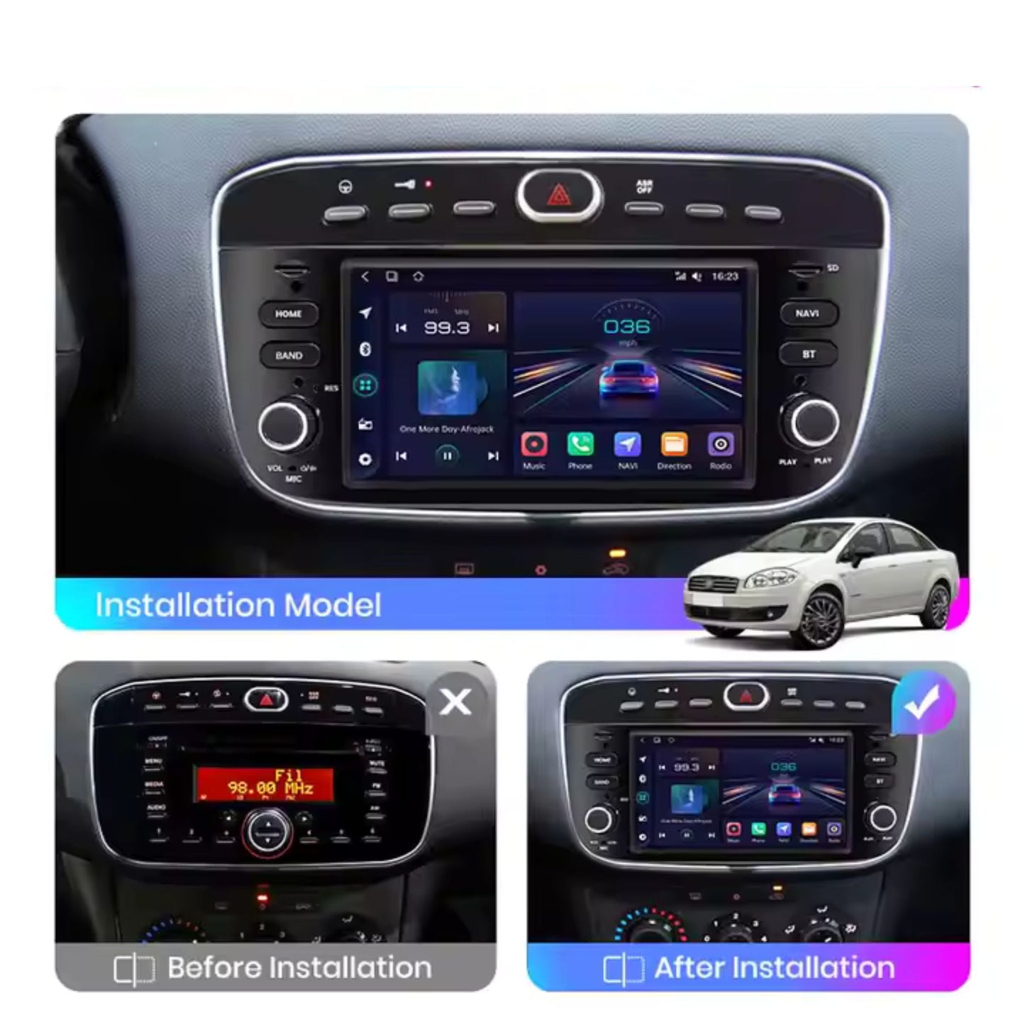 Pantalla Multimedia para Fiat Linea / Punto Evo (2012 - 2015) - Maleonracing