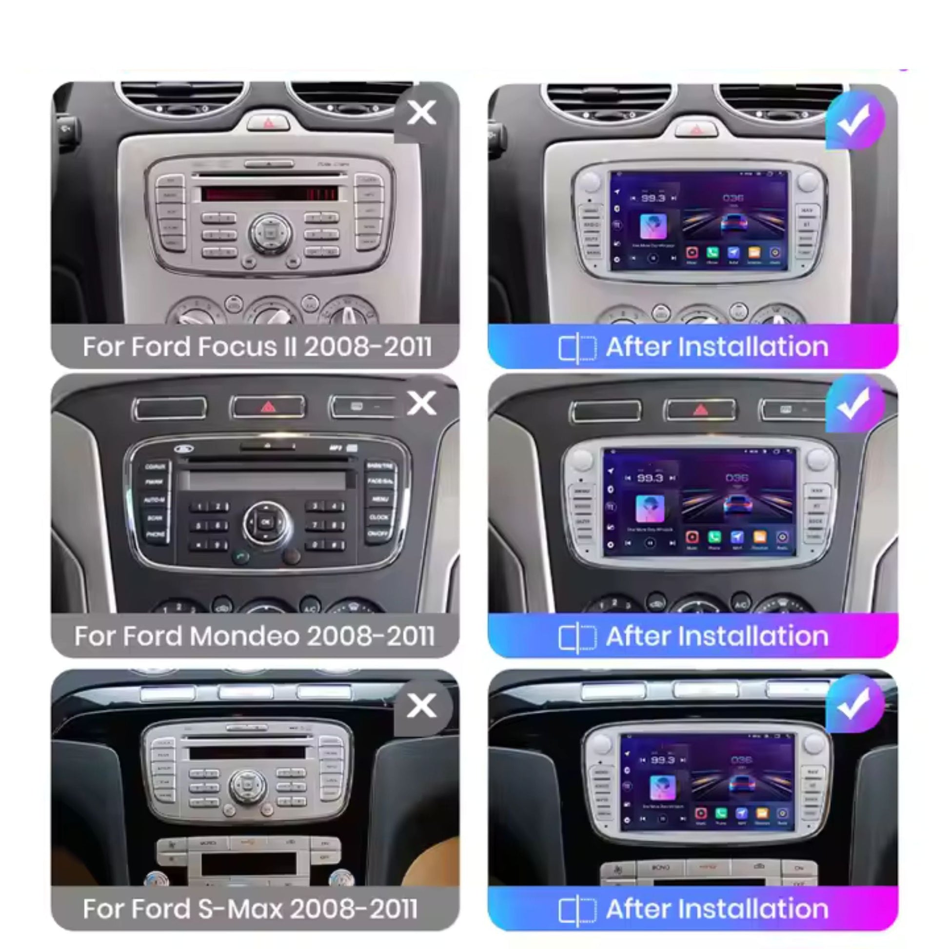 Pantalla Multimedia para Ford Focus II, Mondeo, S - MAX (2008 - 2011) - Maleonracing