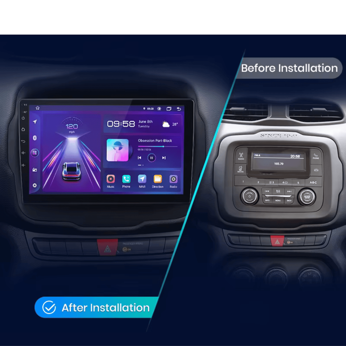 Pantalla Multimedia para Jeep Renegade (2016–2020) - Maleonracing