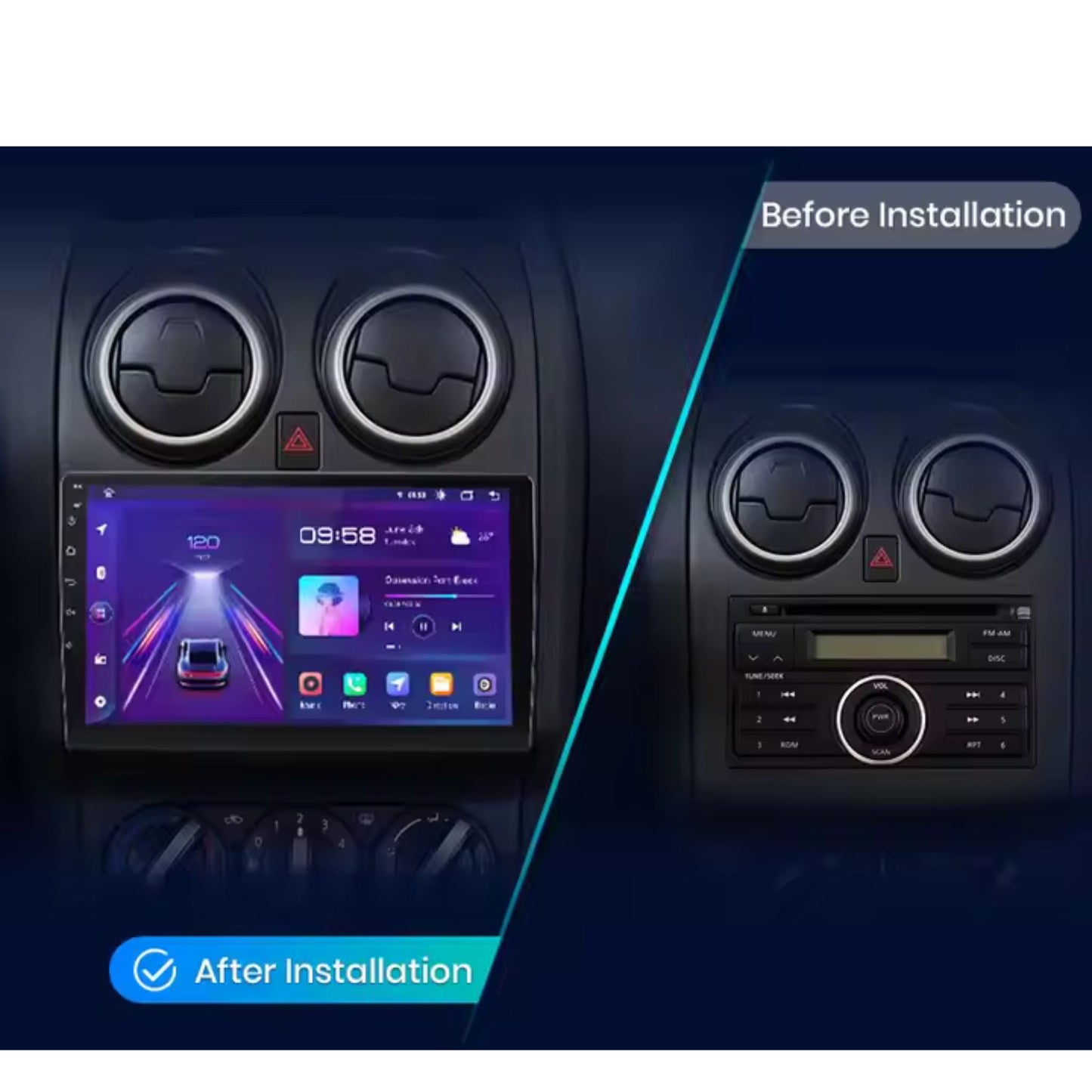 Pantalla Multimedia para Nissan Qashqai J10 (2006 - 2013) - Maleonracing