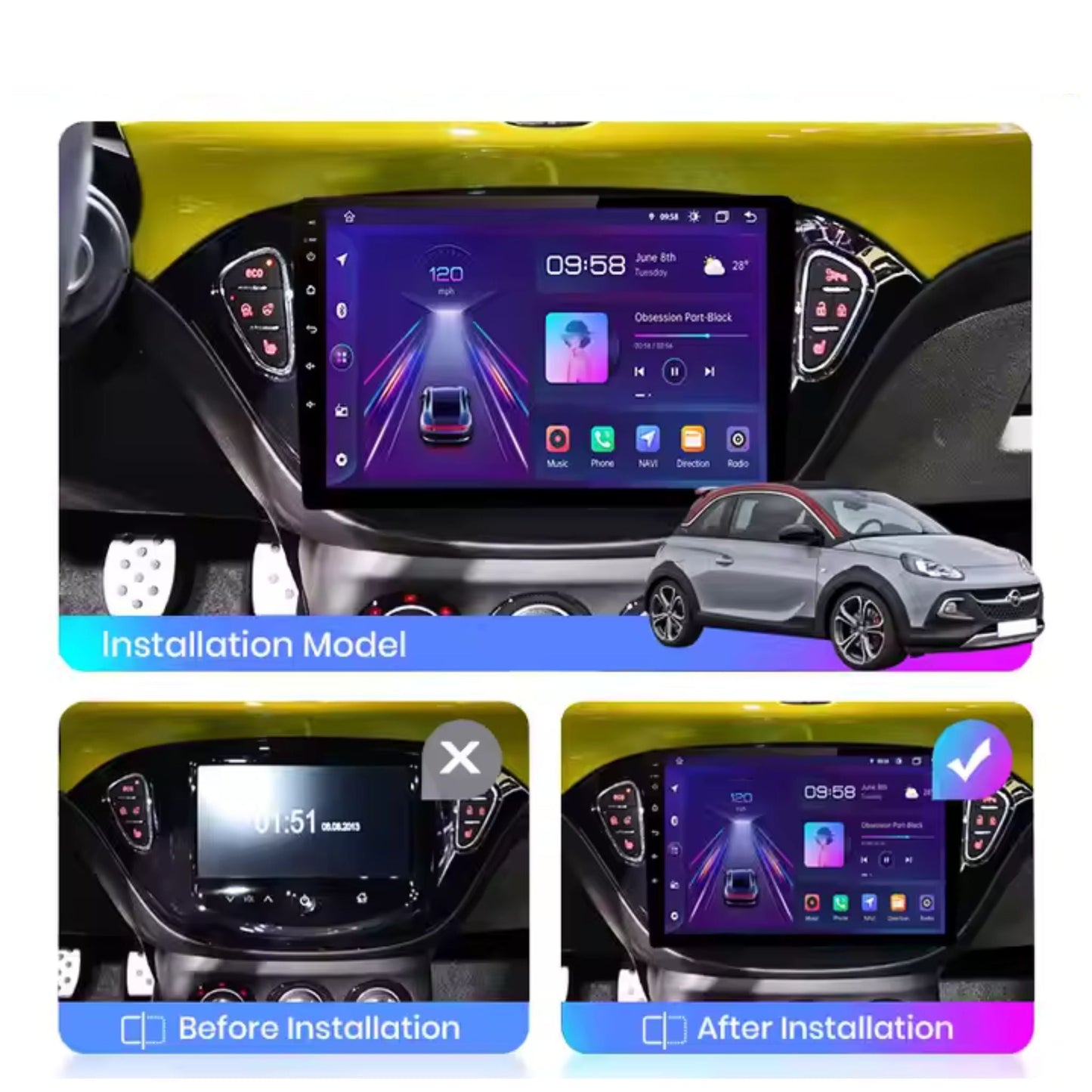Pantalla Multimedia para Opel Adam (2013 - 2016) y Opel Corsa E (2015 - 2019) - Maleonracing