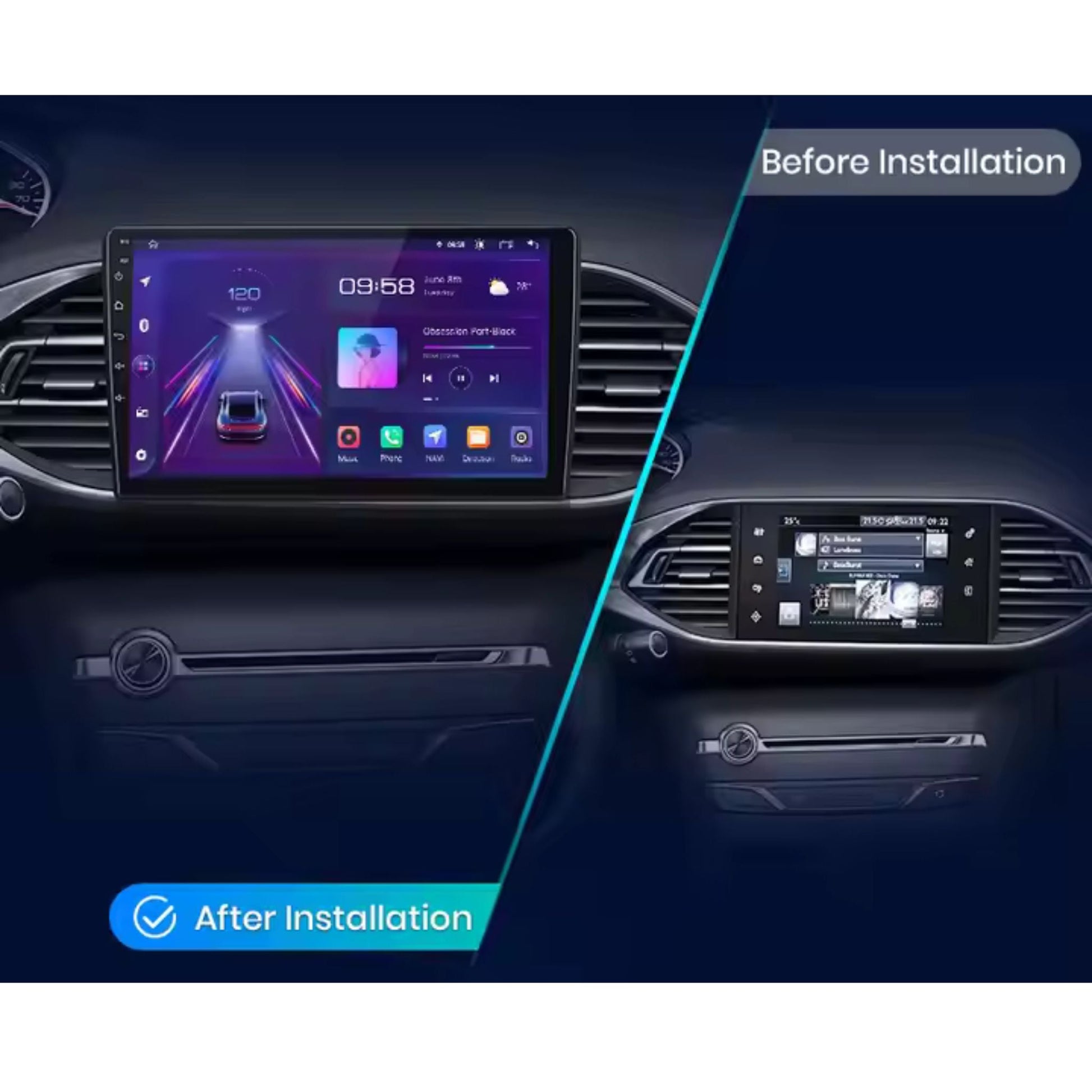 Pantalla Multimedia para Peugeot 308 / 308S (2013 - 2017) con Pantalla Original - Maleonracing