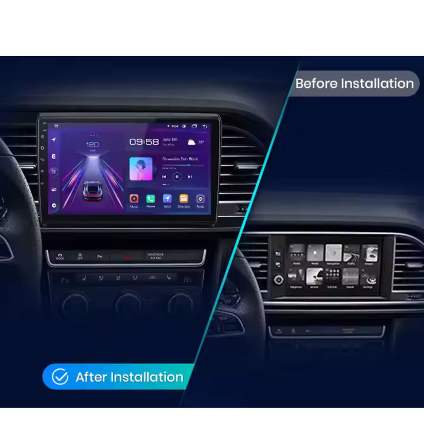 Pantalla Multimedia para SEAT León 3 (2012 - 2020) - Maleonracing