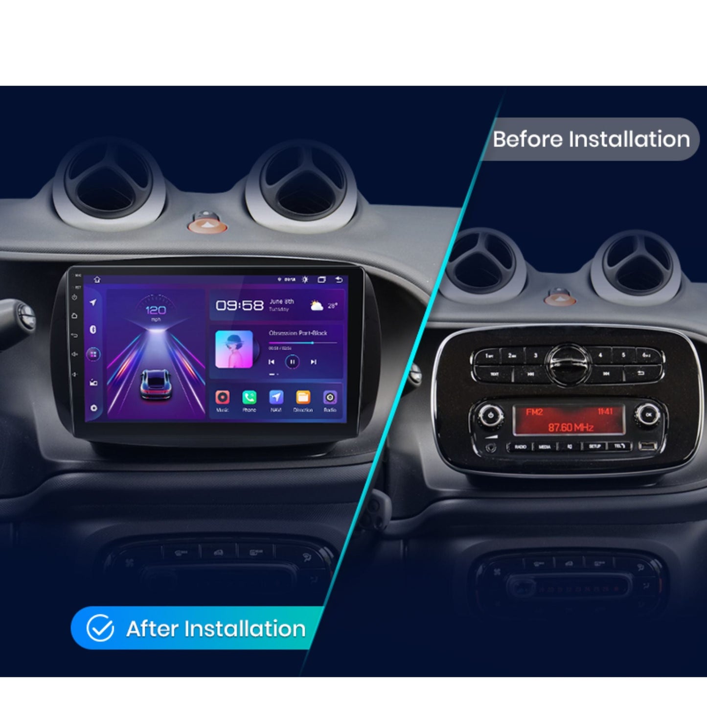 Pantalla Multimedia para Smart Fortwo 453 (2014 - 2020) - Maleonracing