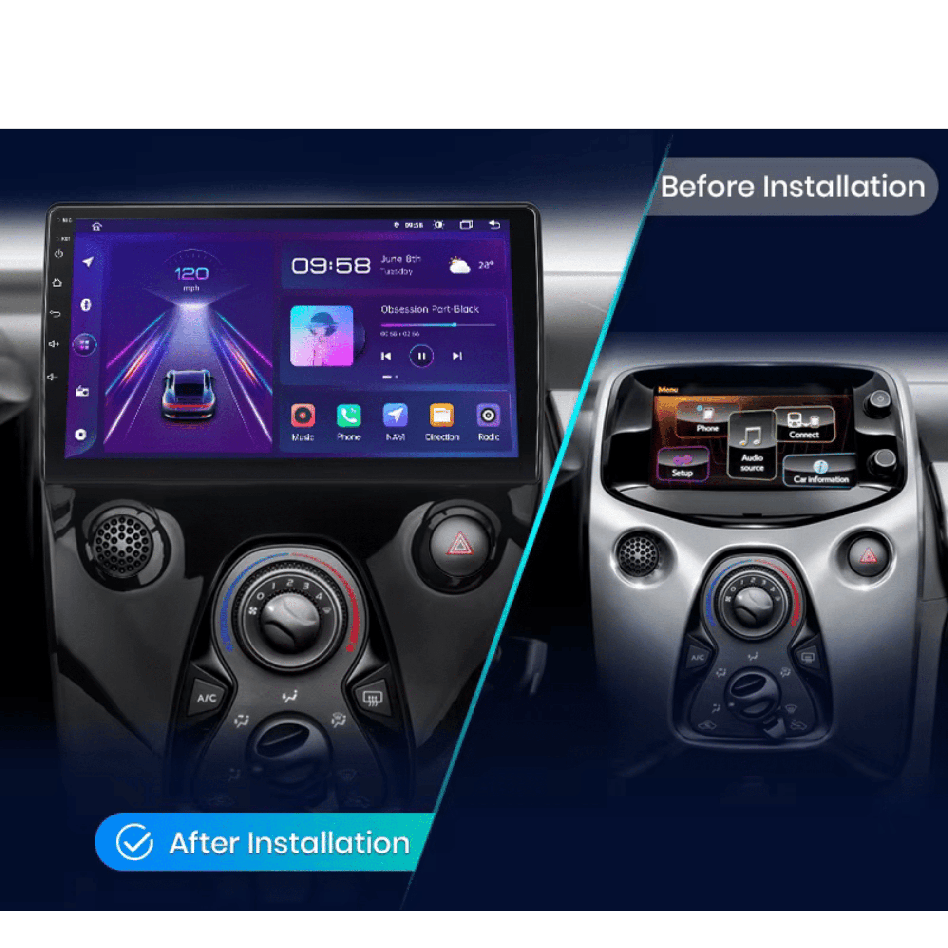 Pantalla Multimedia para Toyota Aygo / Citroën C1 / Peugeot 108 (2015 - 2020) - Maleonracing