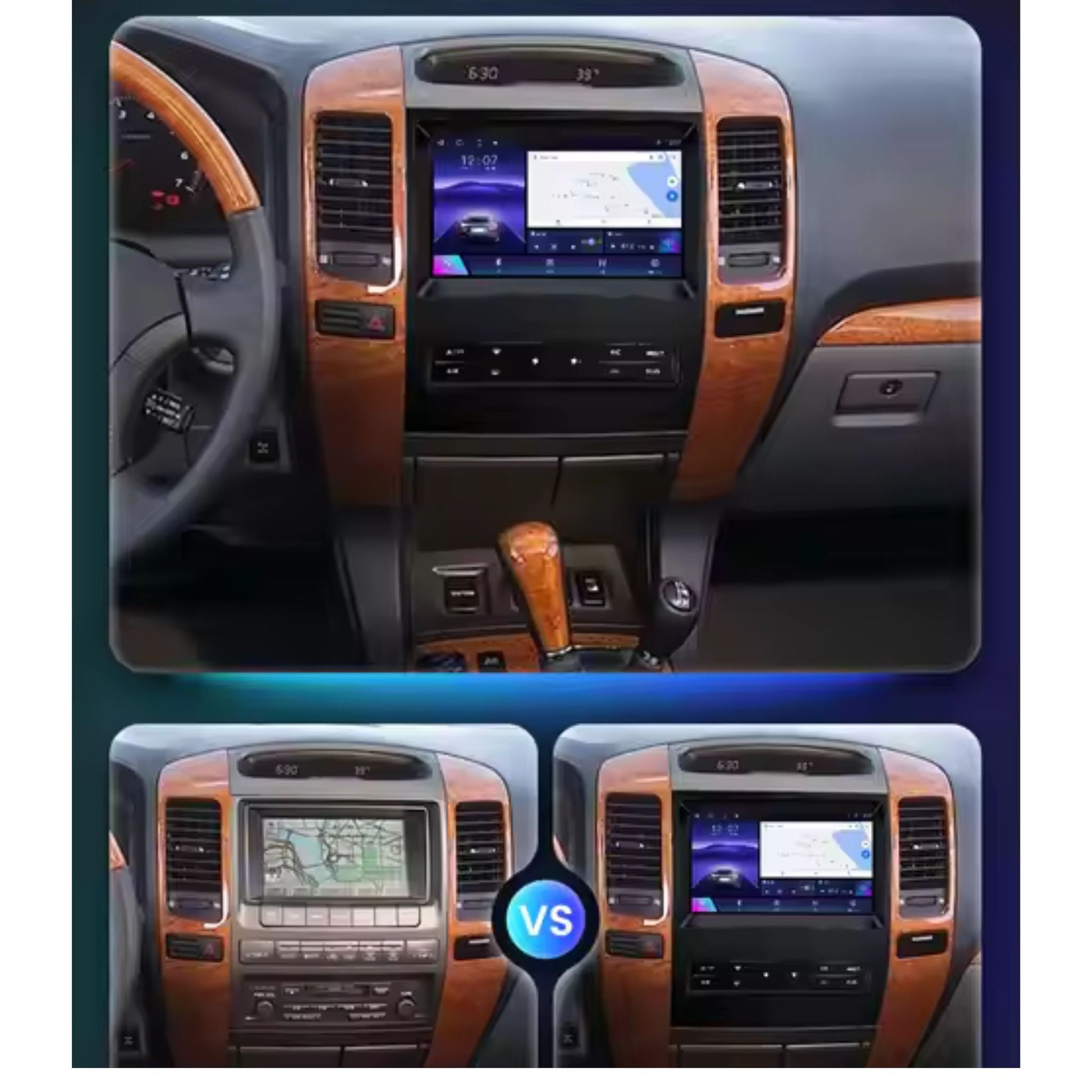 Pantalla Multimedia para Toyota Land Cruiser Prado 120 / Lexus GX470 (2004 - 2009) con Navegador de Origen - Maleonracing
