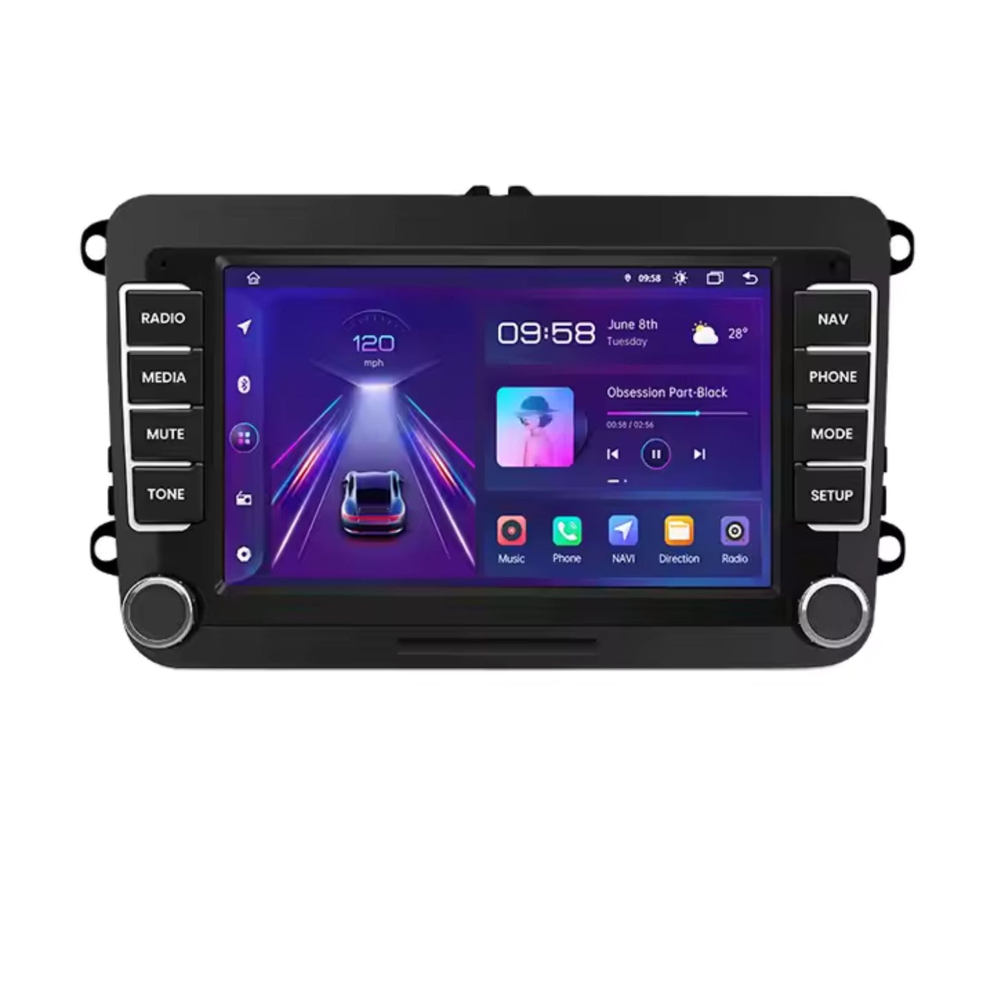 Pantalla Multimedia para Volkswagen, SEAT y SKODA | CarPlay y Android Auto | HD 7" - Maleonracing