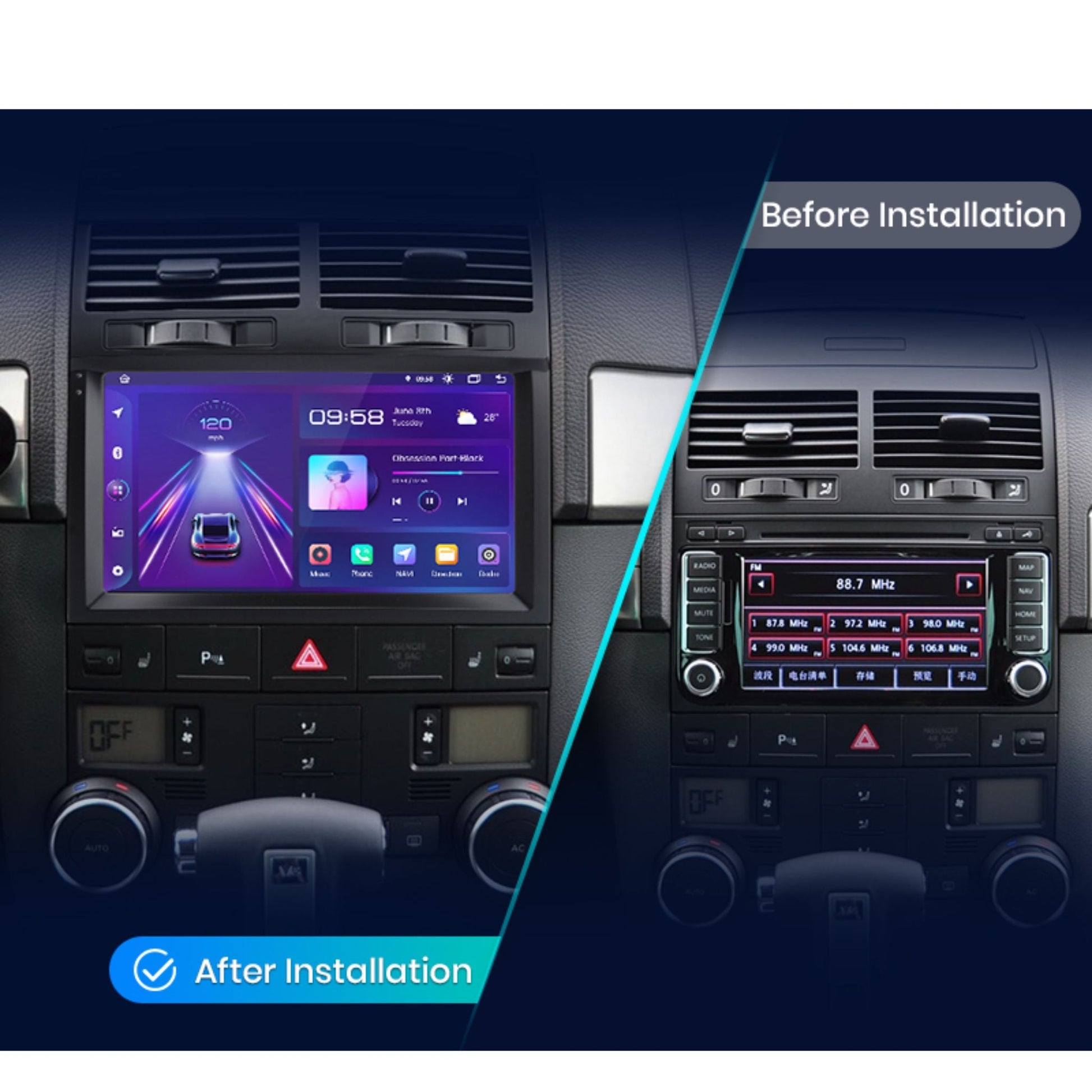 Pantalla Multimedia para Volkswagen Touareg (2002–2010) - Maleonracing