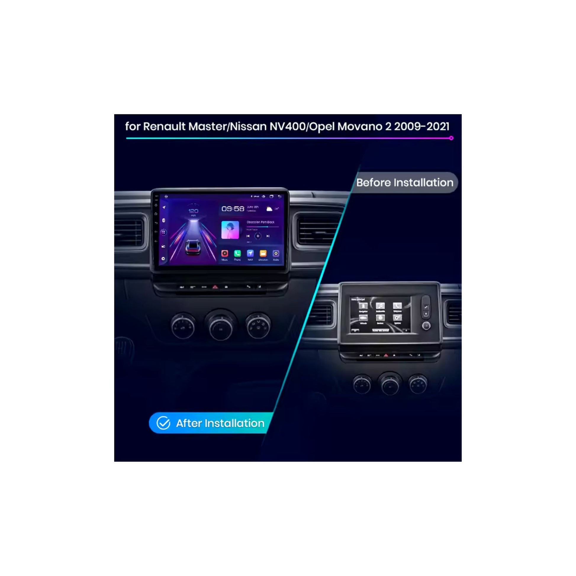 Pantalla Multimedia Renault Master / Opel Movano / Nissan NV400 (2010 - 2021) 10" Pulgadas - Maleonracing