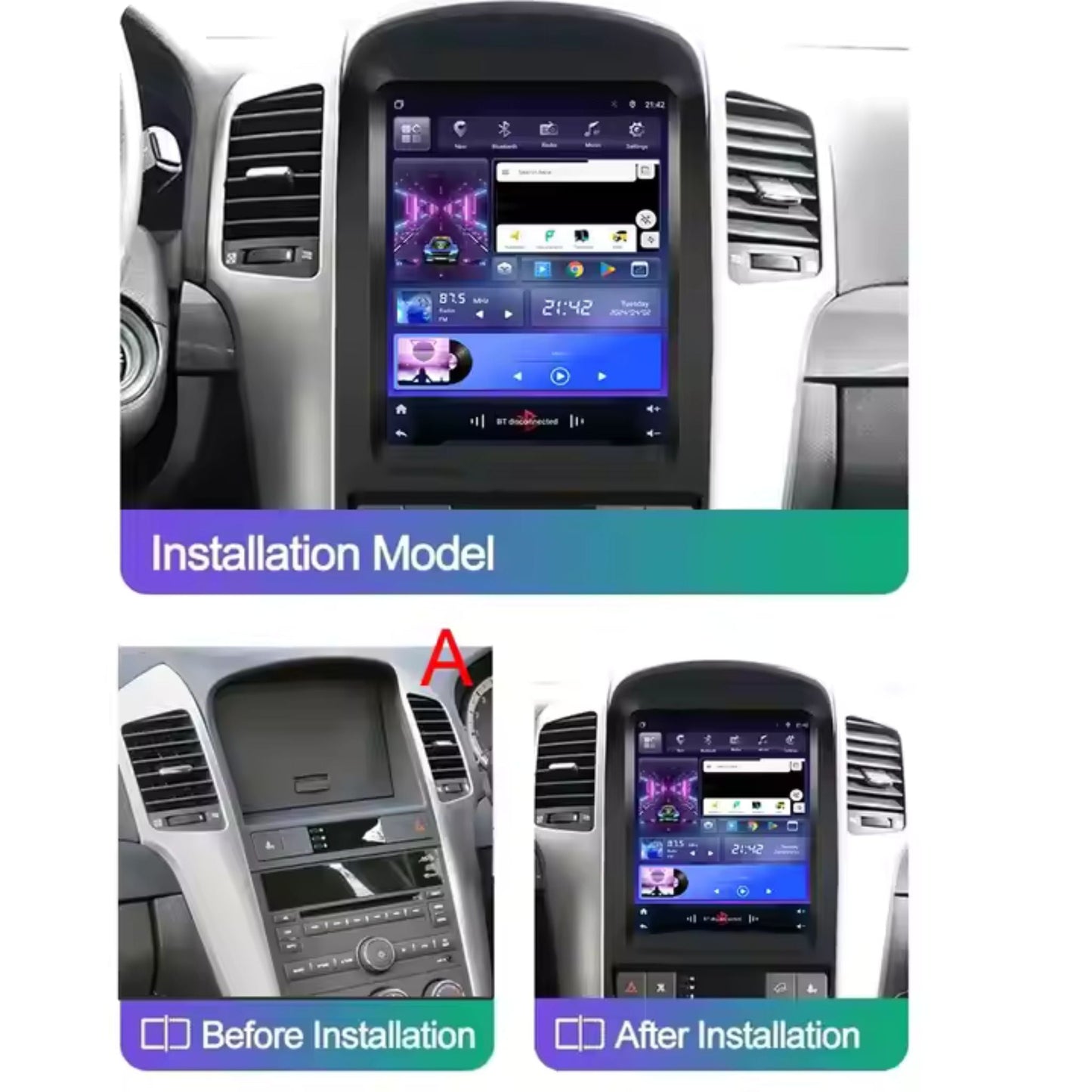 Pantalla Multimedia Tipo Tesla para Chevrolet Captiva (2006 - 2011) - Maleonracing