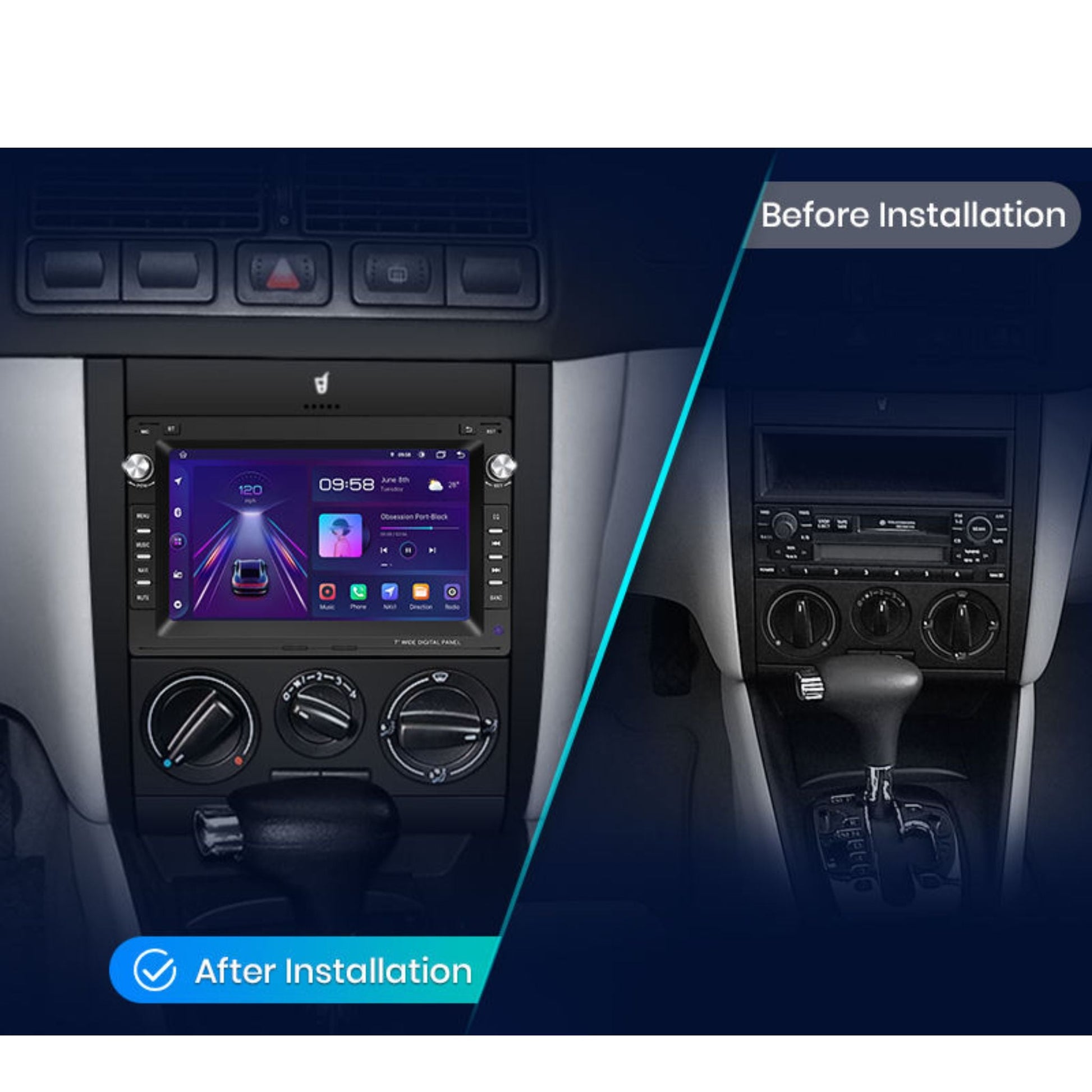 Pantalla Multimedia Volkswagen Golf IV (1997 - 2003) / Passat B5 (1996 - 2005) / Polo (1999 - 2009) / Transporter T5 (2003 - 2015) / Multivan T5 (2003 - 2015) / Jetta (1999 - 2005) - Maleonracing